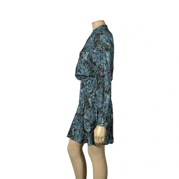 NWT Zadig & Voltaire Refla bohemian Patch Oxford blue printed Dress - Picture 8 of 15